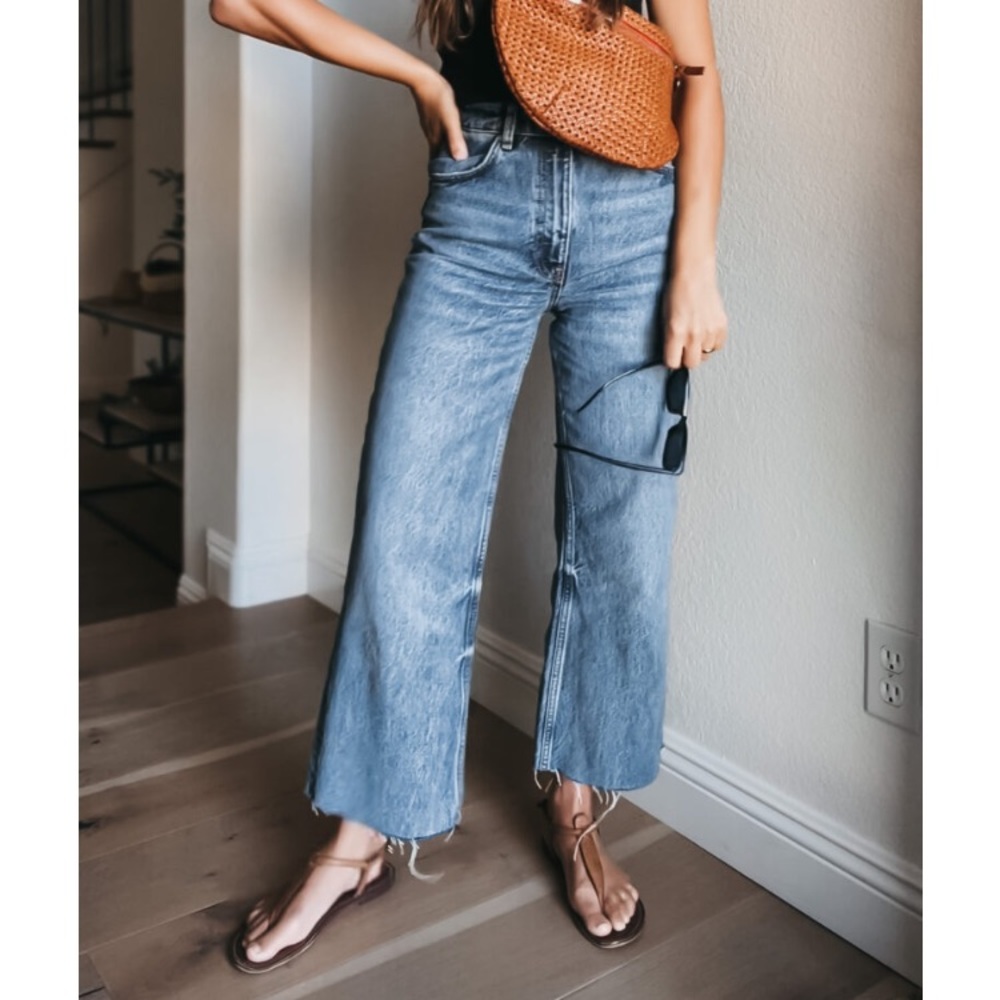 Zara High Rise Wide Leg Jeans